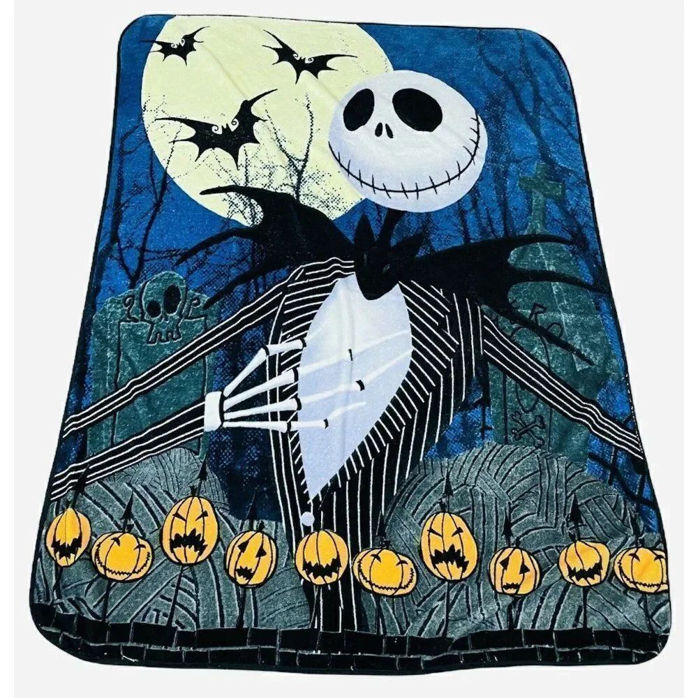Disney Nightmare Before Christmas TNBC Jack Skellington Plush Blanket 61" x 46"